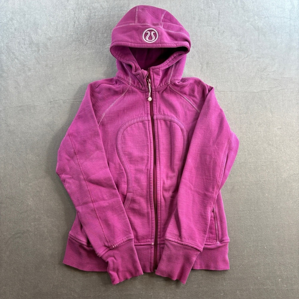 Lululemon Scuba Zip Up Hoodie Women's Pink‎ Athletic Sweatshirt Size 6